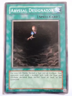 Abyssal Designator - SOD-EN040 - Lightly Played - Yu-Gi-Oh! TCG - Image 1