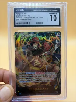 One Piece TCG Portgas D Ace Cgc 10 St13-002 Premium Leader Collection - Image 1