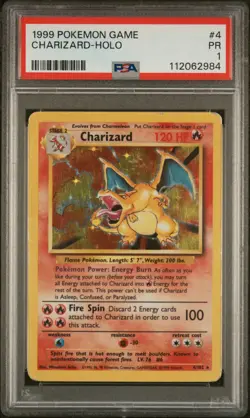 PSA 1 Charizard Holo 1999 Pokemon Base Set 4/102 - Image 1