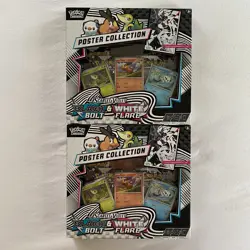 Pokemon TCG Black Bolt & White Flare Unova Poster Collection LOT OF 2 SEALED - Image 1