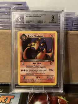 Pokemon TCG 2000 Team Rocket Dark Charizard 1st Ed #21 rare non holo BGS 9 - Image 1