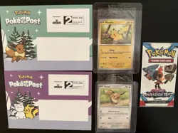 Pokemon TCG Eevee + Pikachu Pokemon Together Stamp Exclusive Sealed Promo - Image 1