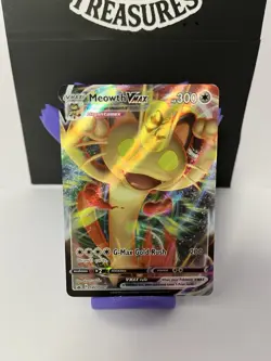 MEOWTH V & MEOWTH VMAX SWSH004 SWSH005 HOLO BLACK STAR PROMO NM POKEMON TCG SET - Image 3