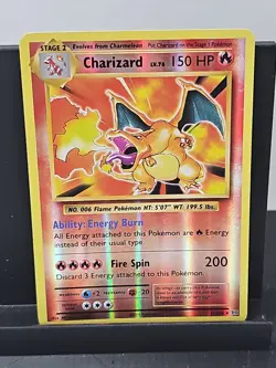 CHARIZARD 11/108 HOLO RARE EVOLUTIONS POKEMON REVERSE HOLO MP-HP - Image 1
