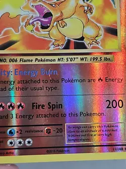 CHARIZARD 11/108 HOLO RARE EVOLUTIONS POKEMON REVERSE HOLO MP-HP - Image 3