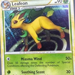 LP Holo Leafeon 13/95 Call of Legends Pokemon Illustrator 'match' 2011 - Image 3