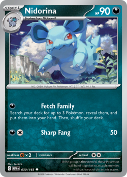 🔥 NIDORINA 030/165 UNCOMMON 151 POKEMON NM/M TEEZIRO 🔥 - Image 1
