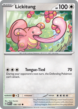 🔥 LICKITUNG 108/165 COMMON 151 POKEMON NM/M TSURUTA 🔥 - Image 1