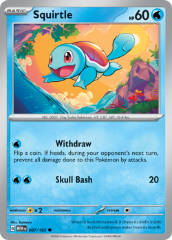 🔥 SQUIRTLE 007/165 COMMON 151 POKEMON NM/M KANTARO 🔥 - Image 1