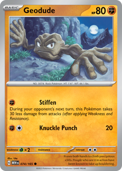🔥 GEODUDE 074/165 COMMON 151 POKEMON NM/M UTA 🔥 - Image 1