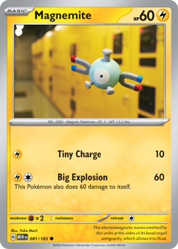 🔥 MAGNEMITE 081/165 COMMON 151 POKEMON NM/M MORII 🔥 - Image 1
