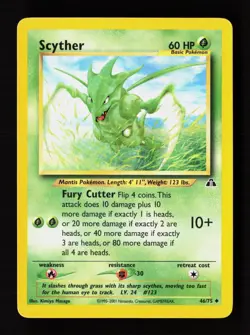 Scyther 46/75 Uncommon Neo Discovery Pokemon Unlimited Lightly Played - Image 1