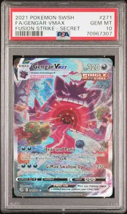 Pokemon Gengar VMAX Fusion Strike Secret Rare Full Art #271 PSA 10 - Image 1