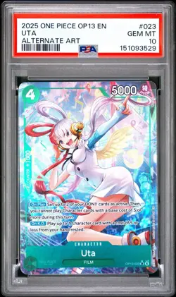 2025 One Piece Uta Alternate Art OP13-023 Carrying On His Will PSA 10 - Image 1