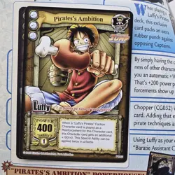 2005 One Piece CCG Pirate’s Ambition Luffy Shonen Jump Promo Card and Magazine - Image 1