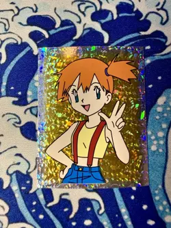 1999 Topps Merlin Pokemon #S28 Misty Sticker Card Gold Prism Holo Pack Fresh NM✨ - Image 1