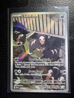 Pokemon TCG Houndour Holo Illustration Card 204/197 SV03 Obsidian Flames - Image 1