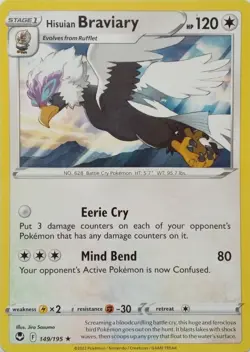 149/195 HISUIAN BRAVIARY | RARE | SILVER TEMPEST POKEMON CARD - Image 1
