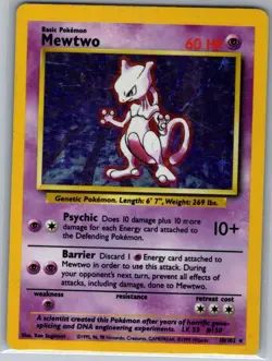 Mewtwo 10/102 Holo Base Set - Pokemon Card - LP - Image 1