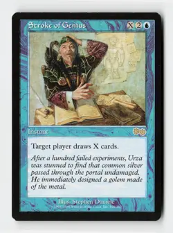 Stroke of Genius Rare Urza's Saga Magic: The Gathering Cards - Image 1