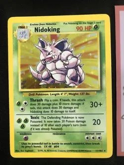 Nidoking 11/102 Holo Rare Base Set Unlimited Pokemon Card 036 💎NM💎 - Image 1