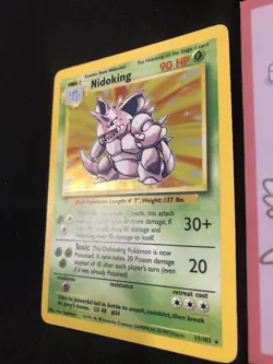 Nidoking 11/102 Holo Rare Base Set Unlimited Pokemon Card 036 💎NM💎 - Image 2