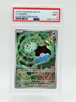Pokemon TCG Destined Rivals Clamperl Card Illustration Rare 195/182 PSA 9 Mint - Image 1