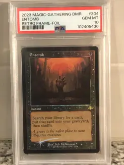 2023 MTG Dominaria Remastered Entomb Retro Frame Foil 304 PSA 10 Gem Mint - Image 3