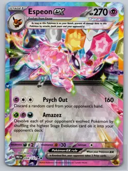Espeon ex 034/131 Holo Double Rare Prismatic Evolutions Pokemon Near Mint - Image 1