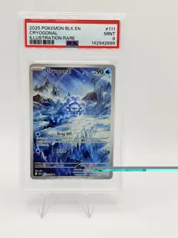 2025 POKEMON BLK EN-BLACK BOLT ILLUSTRATION RARE #111 CRYOGONAL PSA 9 - Image 1