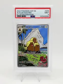 Alolan Dugtrio Illustration Rare 208/191 Surging Sparks Pokemon PSA 9 - Image 1