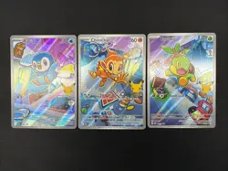 Pokemon 1st Partner Illustration Collections Turtwig #40 Chimchar #41 Piplup #42 - Image 1