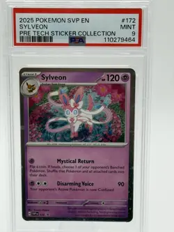 Mint - 2025 POKEMON SVP EN-SV BLACK STAR PROMO #172 SYLVEON PSA 9 - Image 1