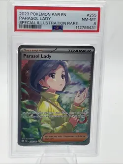 2023 POKEMON PAR EN-PARADOX RIFT SPECIAL ILLUSTRATION RARE PARASOL LADY PSA 8 - Image 1