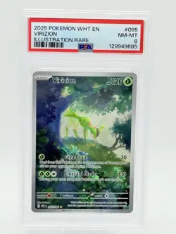 Virizion 095/086 Illustration Rare - White Flare - Pokemon TCG English PSA 8 - Image 1
