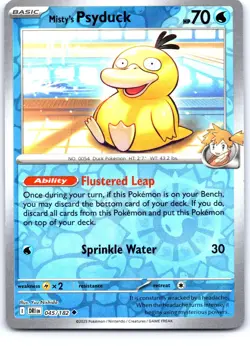Misty's Psyduck 045/182 Uncommon Destined Rivals Pokemon Reverse Holo Near Mint - Image 1