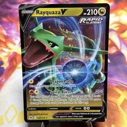 Rayquaza V 100/159 Crown Zenith Extended Art Ultra Rare Holo Pokemon TCG 2023 NM - Image 1