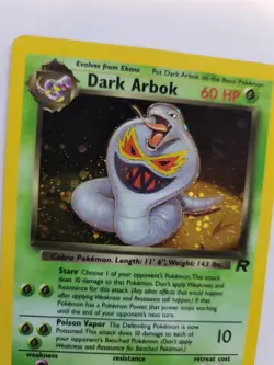 Dark Arbok Fossil Holo Pokemon Base WOTC - Image 3