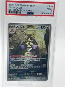 2023 Pokemon Paradox Rift - Aegislash Illustration Rare #210 – PSA 9 - Image 1