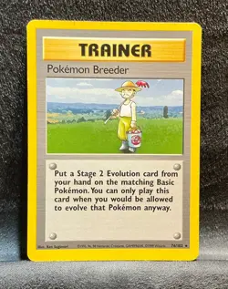 Pokemon Breeder 076/102 Base Set (Shadowless) Regular Rare Trainer 1999 - Image 1