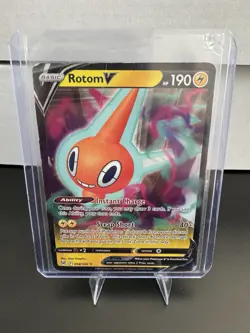 Pokemon TCG Rotom v Lost Origin Holo Rare Card 058/196 - Image 1