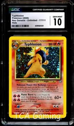 CGC 10 GEM MINT Typhlosion 17/111 HOLO RARE Neo Genesis Pokemon Card 031 - Image 1