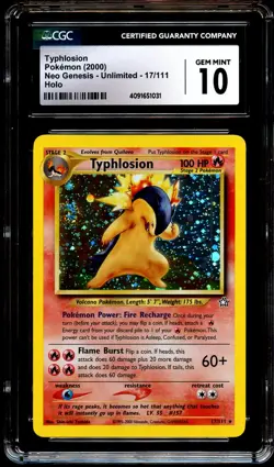 CGC 10 GEM MINT Typhlosion 17/111 HOLO RARE Neo Genesis Pokemon Card 031 - Image 2