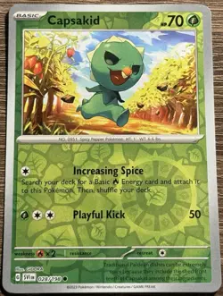 Capsakid Common Reverse Holo Scarlet & Violet Pokemon TCG Card 028/198 NM/M (L) - Image 1