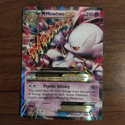 M Mewtwo EX 64/162 XY Breakthrough Holo Pokemon Card 2016 MP - Image 1