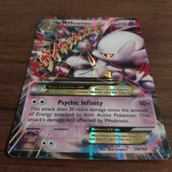 M Mewtwo EX 64/162 XY Breakthrough Holo Pokemon Card 2016 MP - Image 2