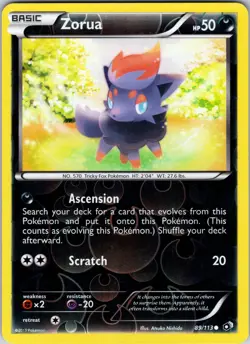 Zorua 89/113 Legendary Treasures Pokemon LP Reverse Holo - Image 1