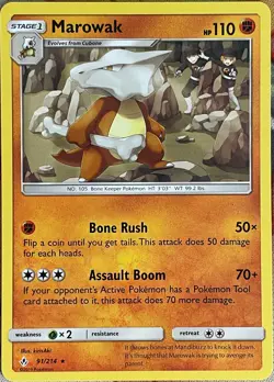 Marowak Rare - 91/214 - Unbroken Bonds Pokemon 2019 - Image 1