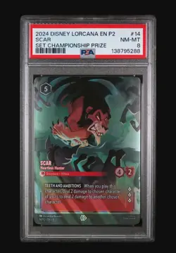 Ravensburger Disney Lorcana Scar Heartless Hunter Foil PSA 8 14/P2 - Image 2