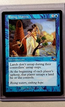 2000 MTG Magic the Gathering Nemesis #38 Rising Waters Rare Vintage WOTC Card - Image 1